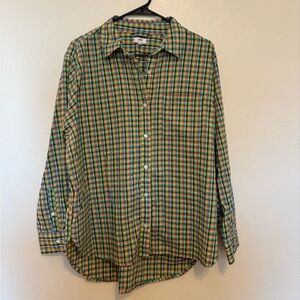 Men’s Aerie multicolored plaid button down size M